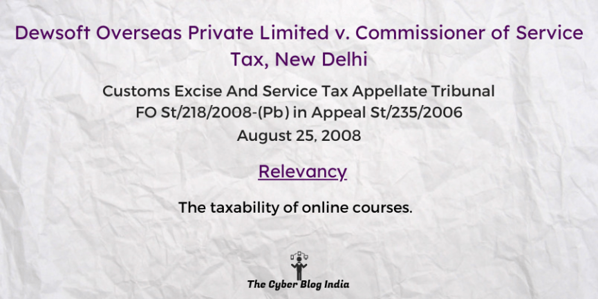 The taxability of online courses.