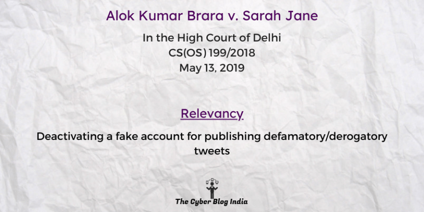 Deactivating a fake account for publishing defamatory/derogatory tweets