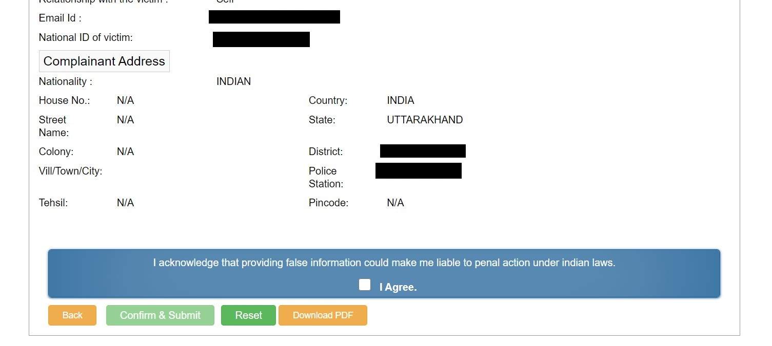 Filing A Complaint On National Cyber Crime Reporting Portal - The Cyber 