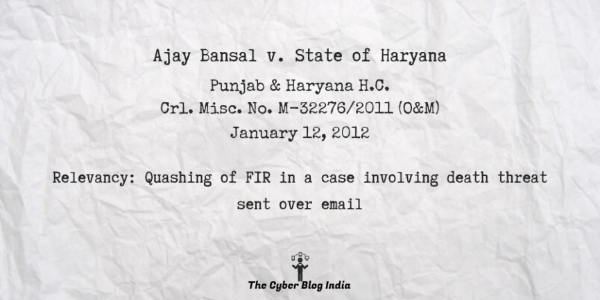 Ajay Bansal v. State of Haryana