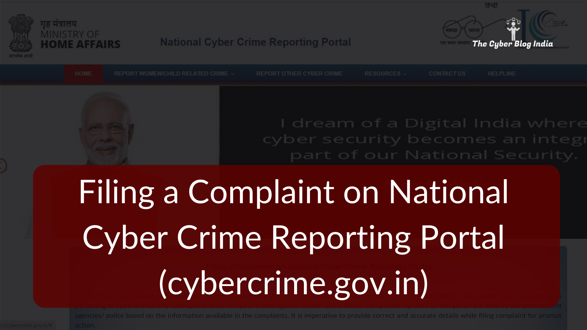 Filing A Complaint On National Cyber Crime Reporting Portal - The Cyber ...