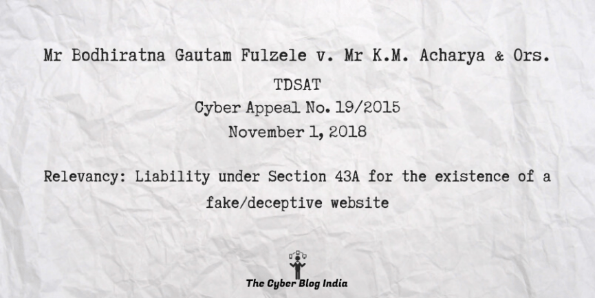 Mr Bodhiratna Gautam Fulzele v. Mr K.M. Acharya & Ors.