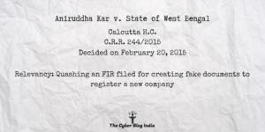 Aniruddha Kar v. State of West Bengal