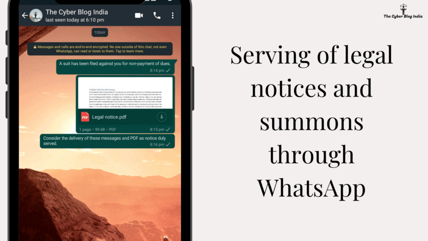 Serving of legal notices and summons through WhatsApp