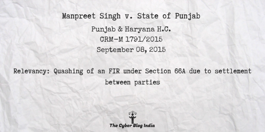 Manpreet Singh v. State of Punjab