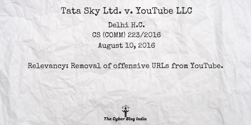 Tata Sky Ltd. v. YouTube LLC