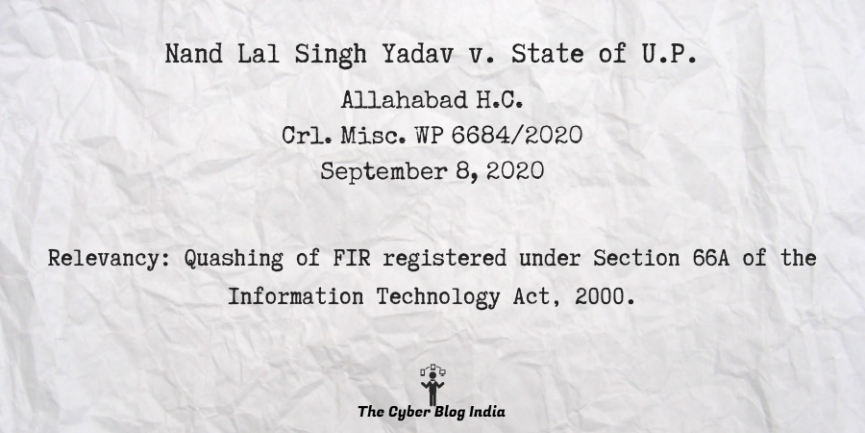 Nand Lal Singh Yadav v. State of U.P.