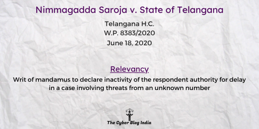 Nimmagadda Saroja v. State of Telangana