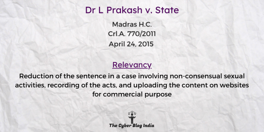 Dr L Prakash v. State