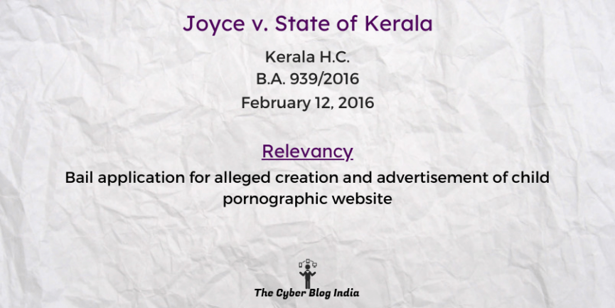 Joyce v. State of Kerala