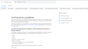 YouTube privacy guidelines