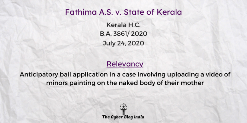 Anticipatory bail application in a case involving uploading a video of minors painting on the naked body of their mother