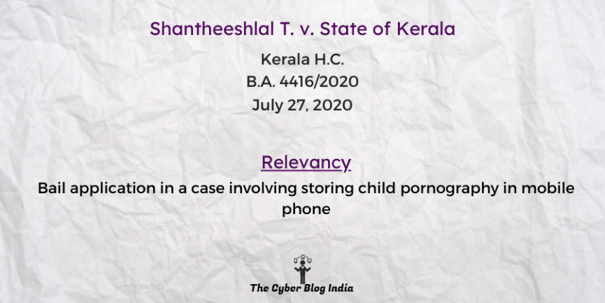 Shantheeshlal T. v. State of Kerala