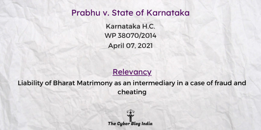 Liability of Bharat Matrimony as an intermediary in a case of fraud and cheating