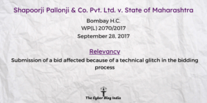 Submission of a bid affected because of a technical glitch in the bidding process