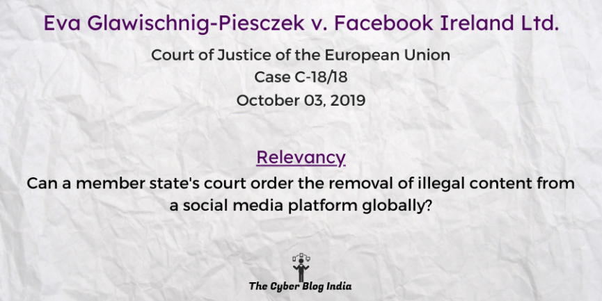Can a member state's court order the removal of illegal content from a social media platform globally?