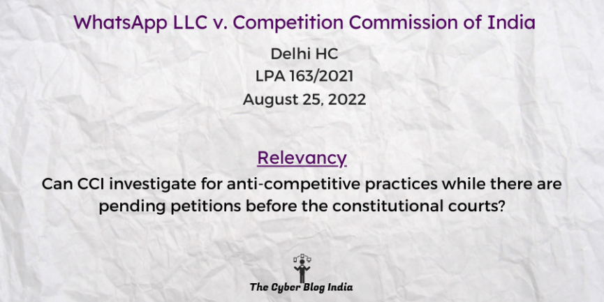 Can CCI investigate for anti-competitive practices while there are pending petitions before the constitutional courts?
