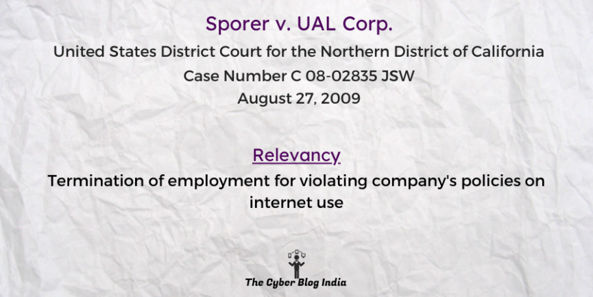 Termination of employment for violating company's policies on internet use