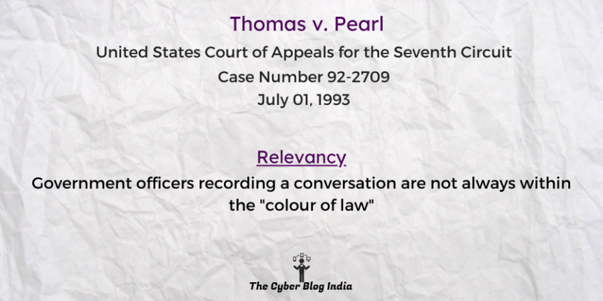 Government officers recording a conversation are not always within the "colour of law"