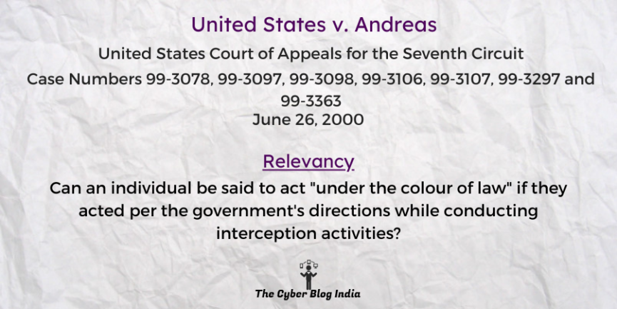 Can an individual be said to act "under the colour of law" if they acted per the government's directions while conducting interception activities?