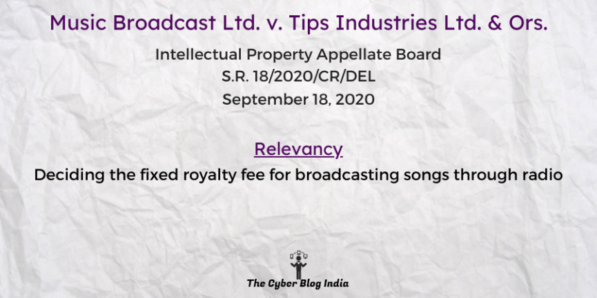 Deciding the fixed royalty fee for broadcasting songs through radio