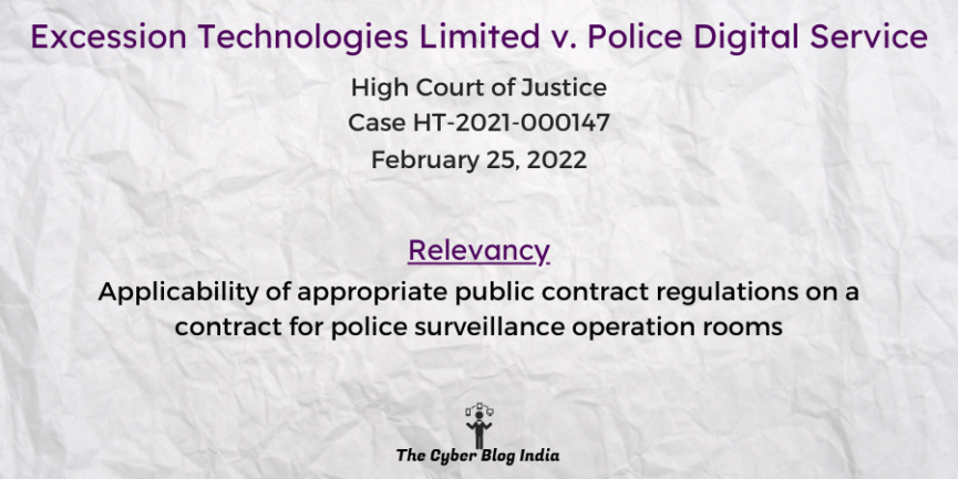 Applicability of appropriate public contract regulations on a contract for police surveillance operation rooms