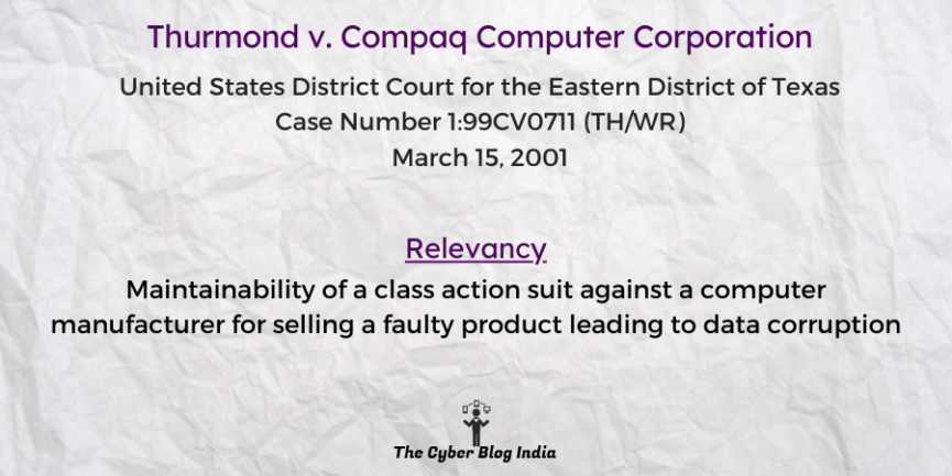 Maintainability of a class action suit against a computer manufacturer for selling a faulty product leading to data corruption