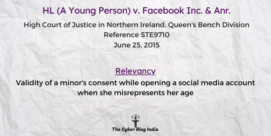 Validity of a minor's consent while opening a social media account when she misrepresents her age