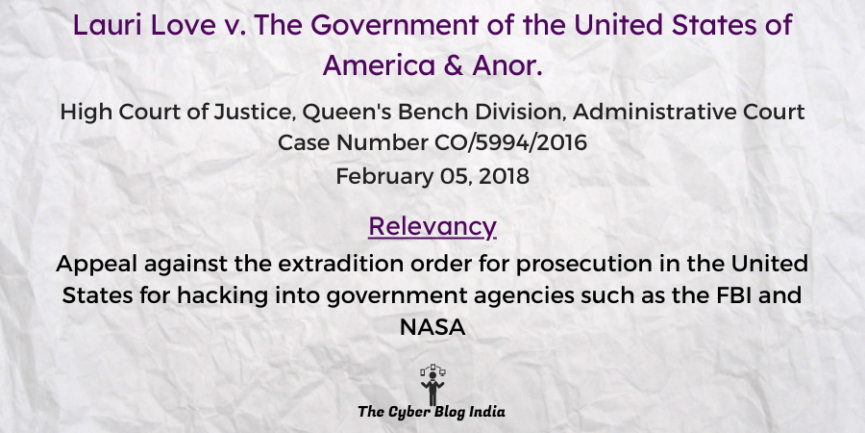Appeal against the extradition order for prosecution in the United States for hacking into government agencies such as the FBI and NASA