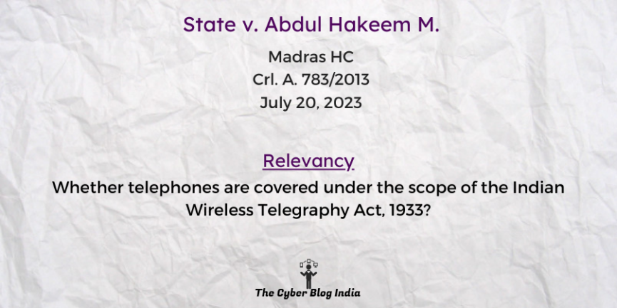 Whether telephones are covered under the scope of the Indian Wireless Telegraphy Act, 1933?