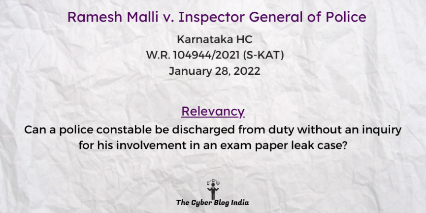 Can a police constable be discharged from duty without an inquiry for his involvement in an exam paper leak case?