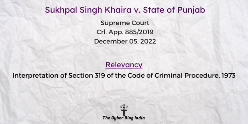 Interpretation of Section 319 of the Code of Criminal Procedure, 1973