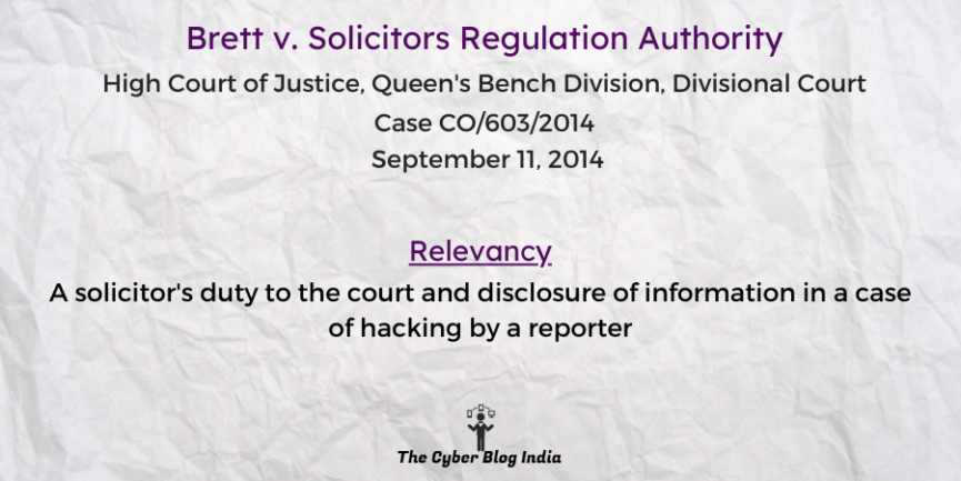 A solicitor's duty to the court and disclosure of information in a case of hacking by a reporter